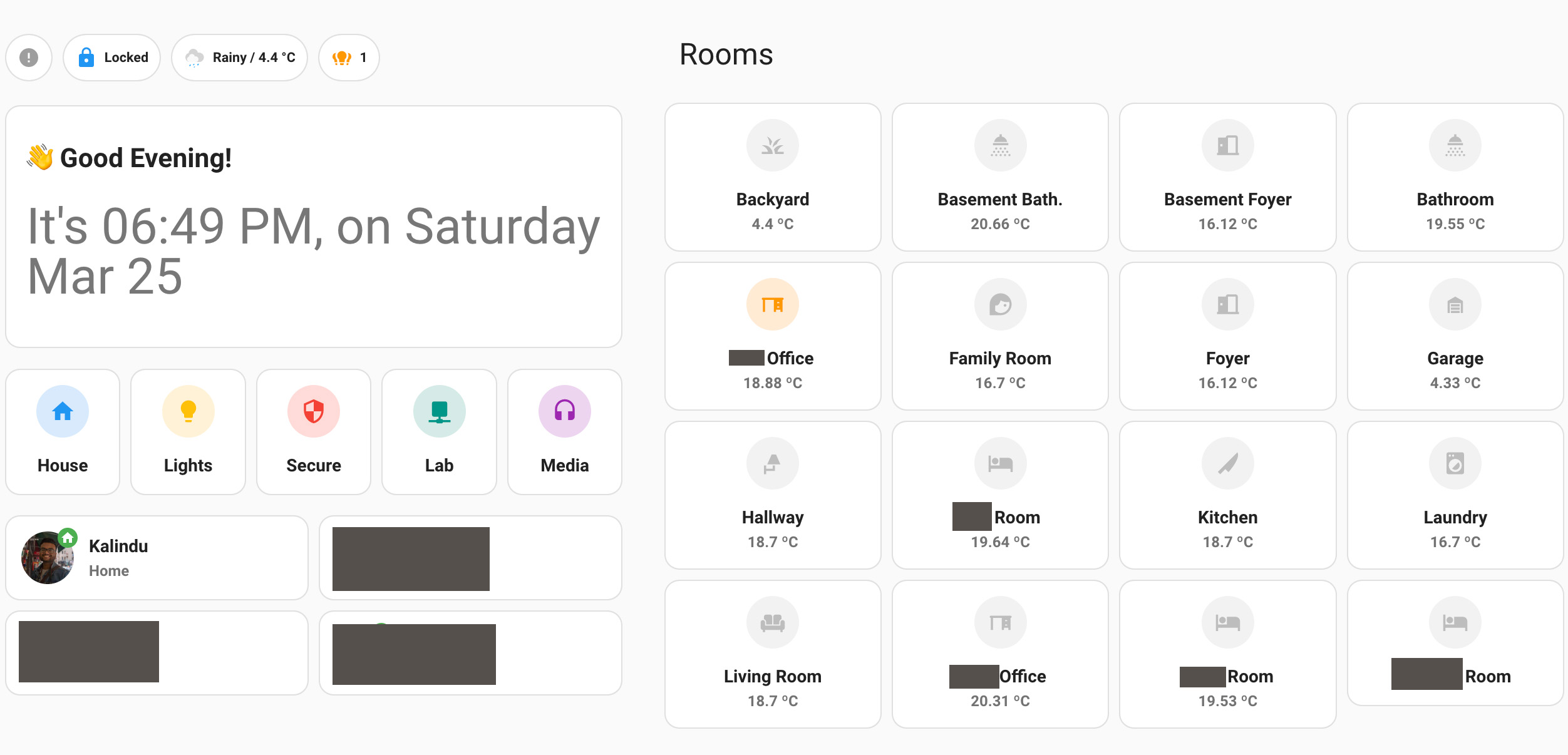 home assistant dashboard